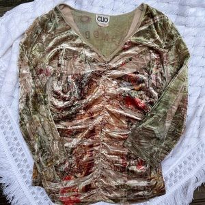 vintage Clio brand velvet long sleeve top